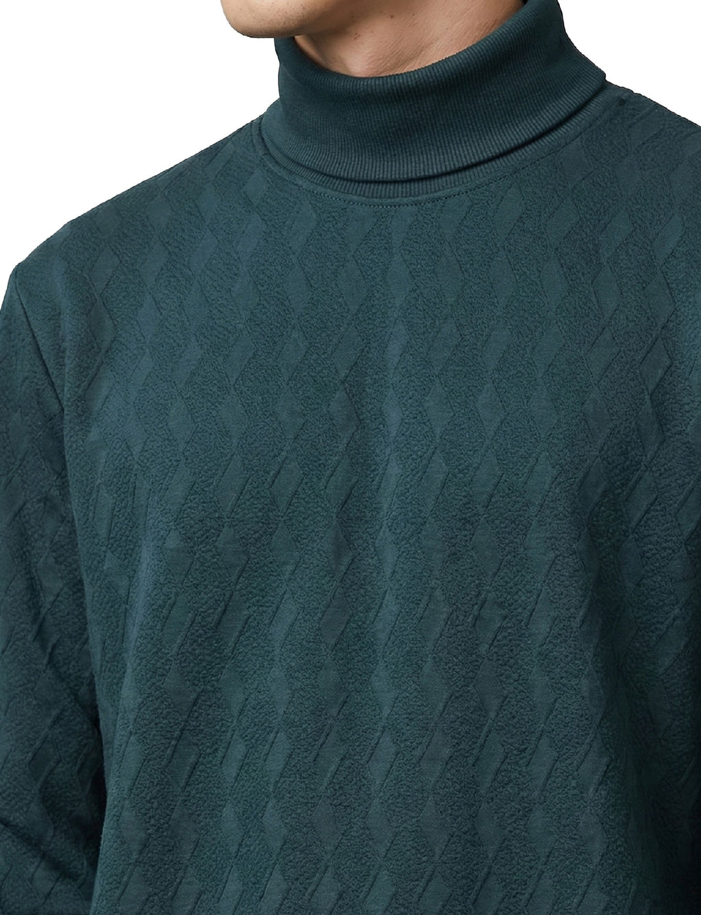 Textured High Neck: Teal
