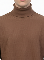Textured High neck: Brown