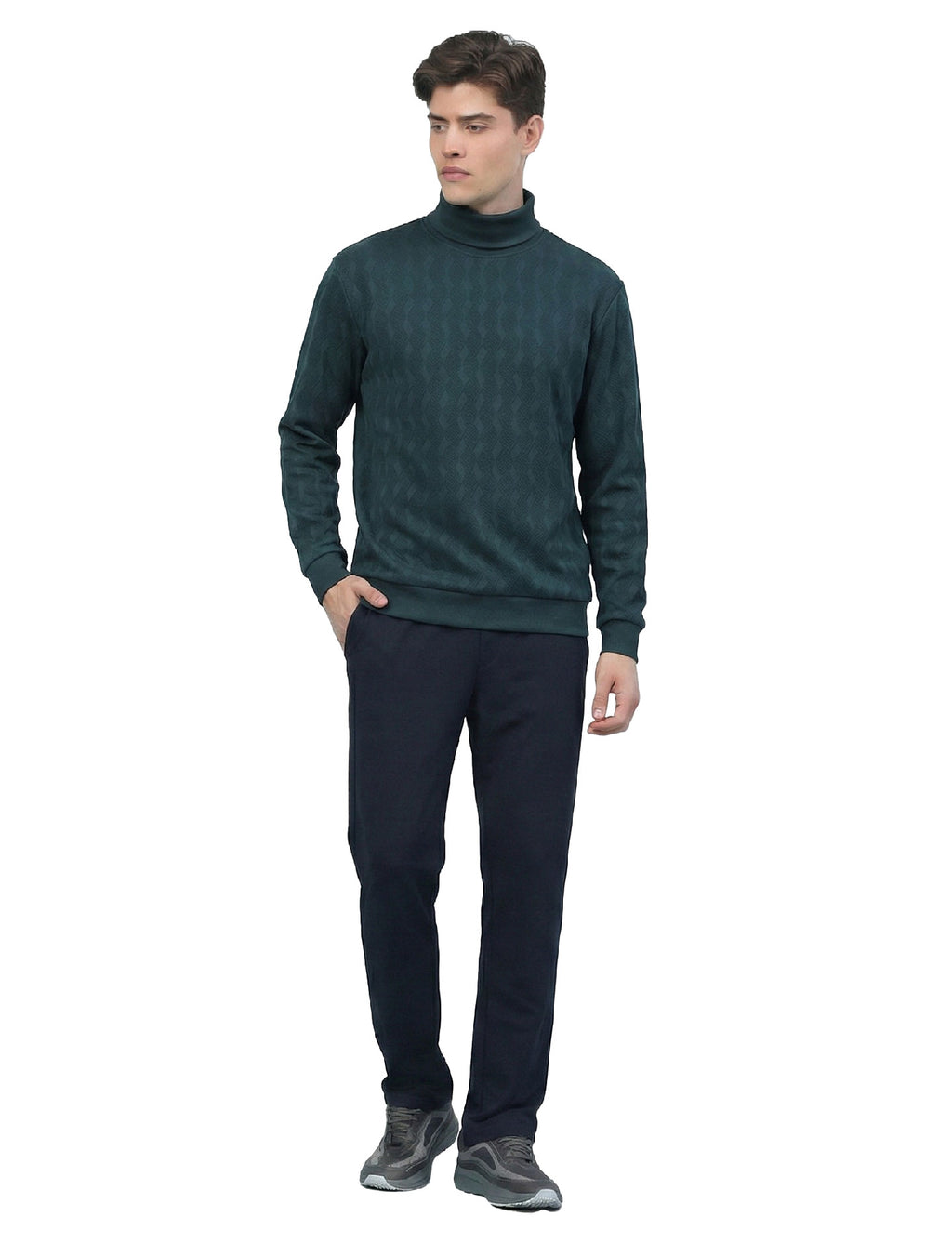 Textured High Neck: Teal