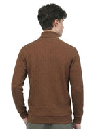 Texture Quater Zip: Brown