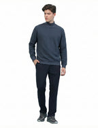 Textured High Neck: Heritage Blue