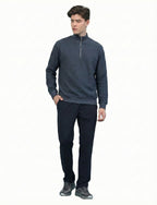 Textured Quater Zip: Heritage Blue