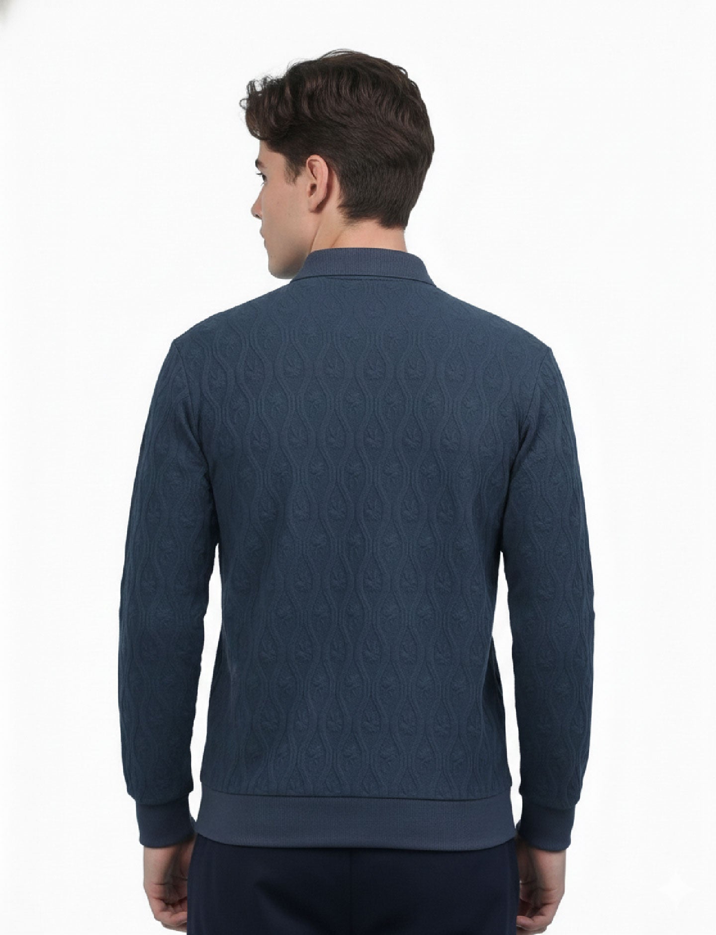 Textured Polo: Heritage Blue