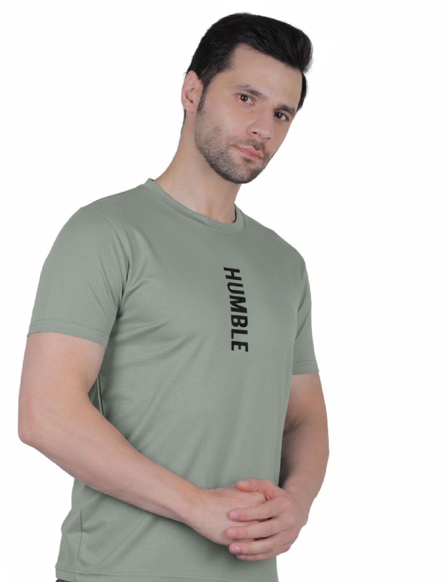 Men's Athletic Vertical "HUMBLE" T-Shirt SAGE GREEN