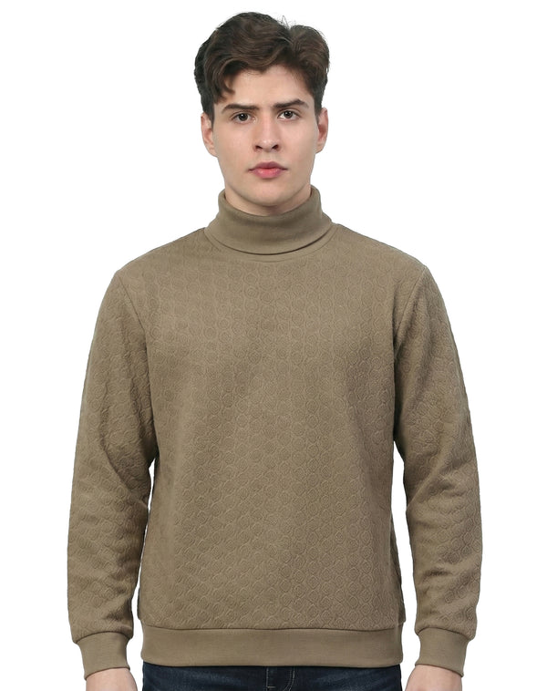 Textured High Neck: Beige