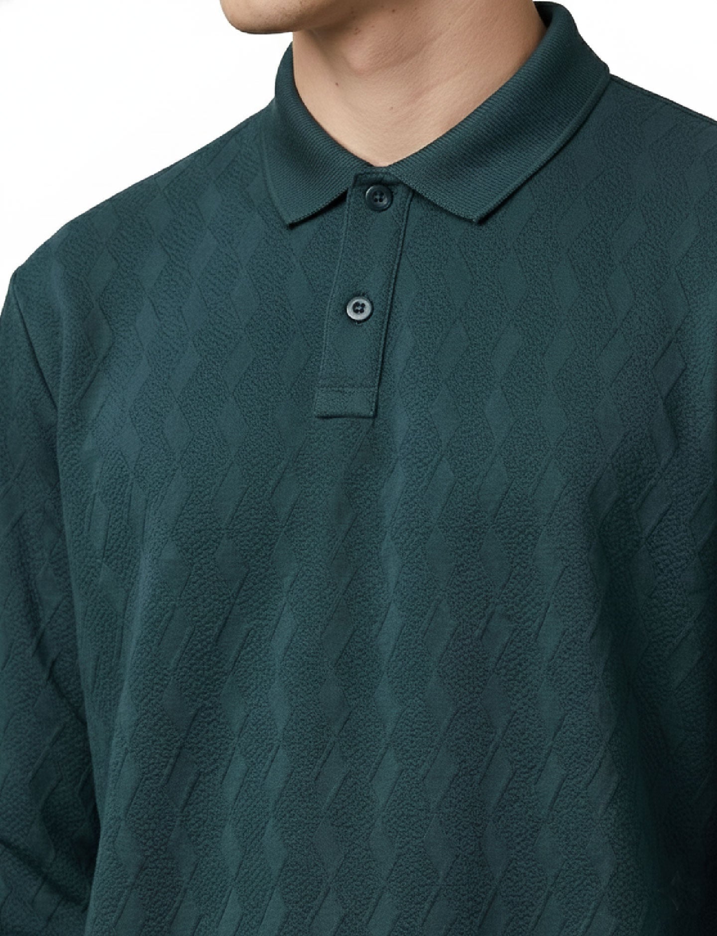 Textured Polo: Turquoise Blue