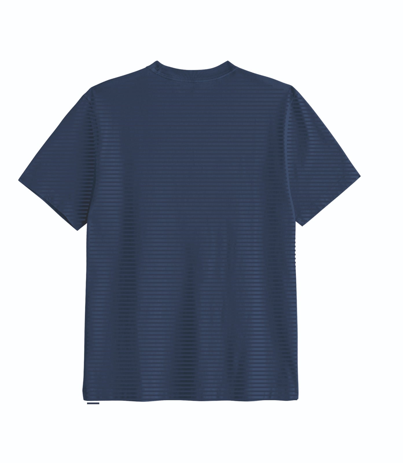 Navy blue t-shirt on a white background