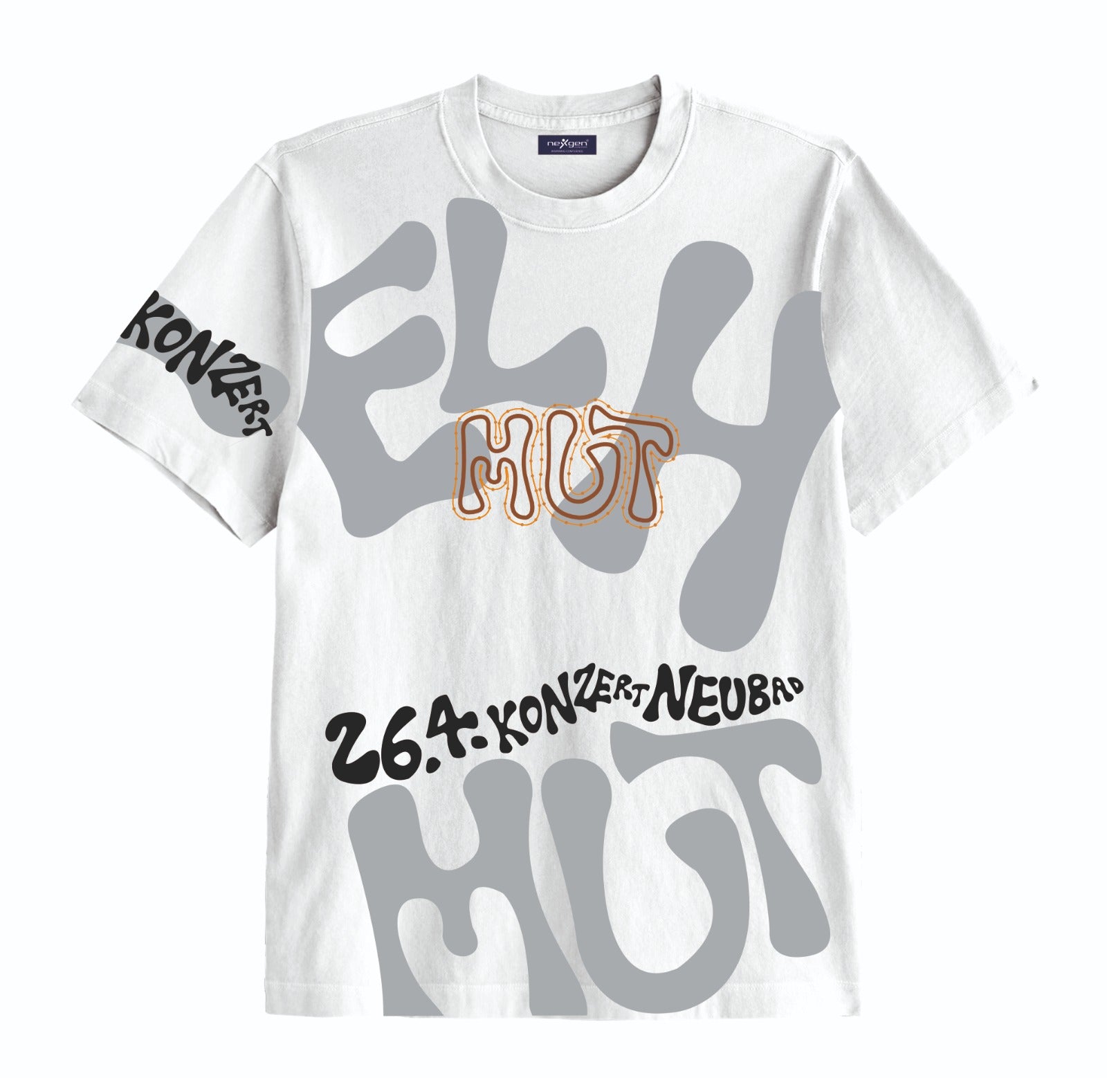 Grey-White Oversized Graphic Tee - Unisex