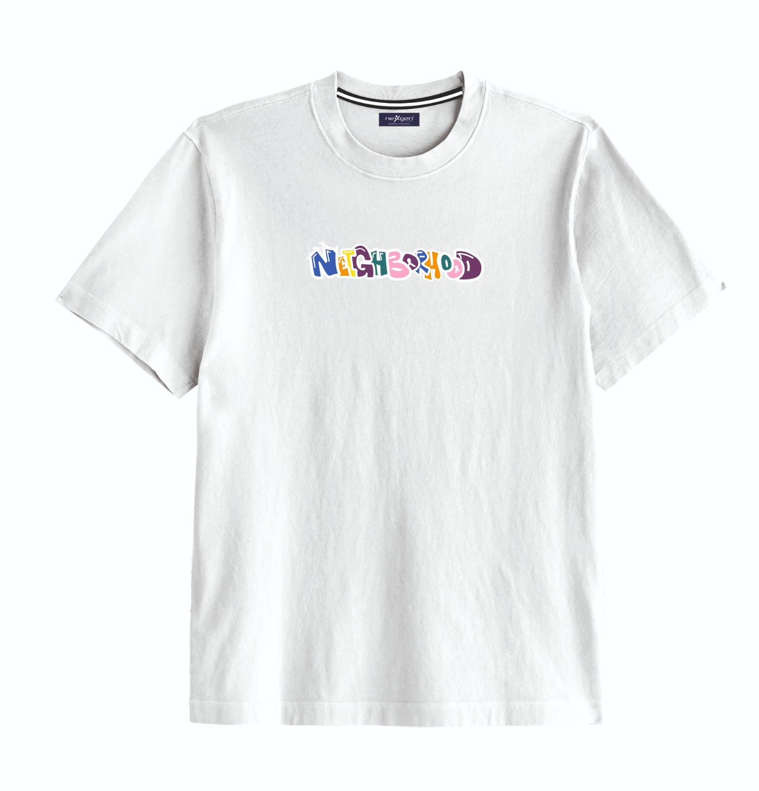 White Colorful Oversized Graphic Tee - Unisex