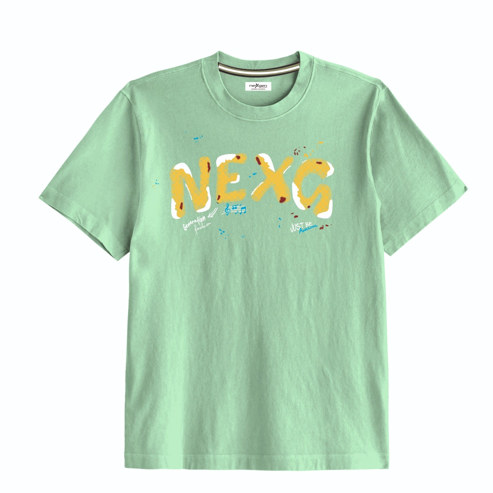 Sage Green Playful Oversized Graphic Tee - Unisex