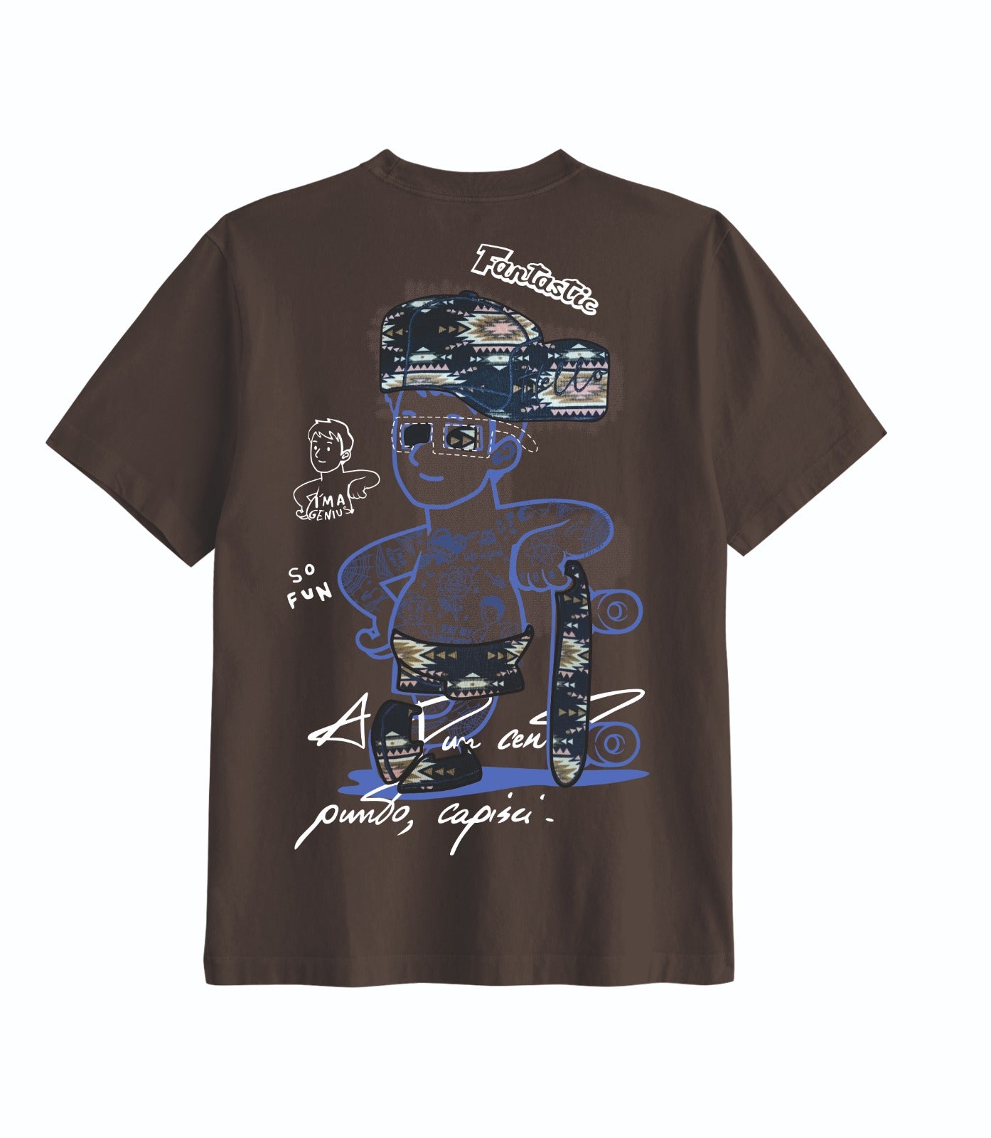 Vintage Brown Oversized Graphic Tee - Unisex