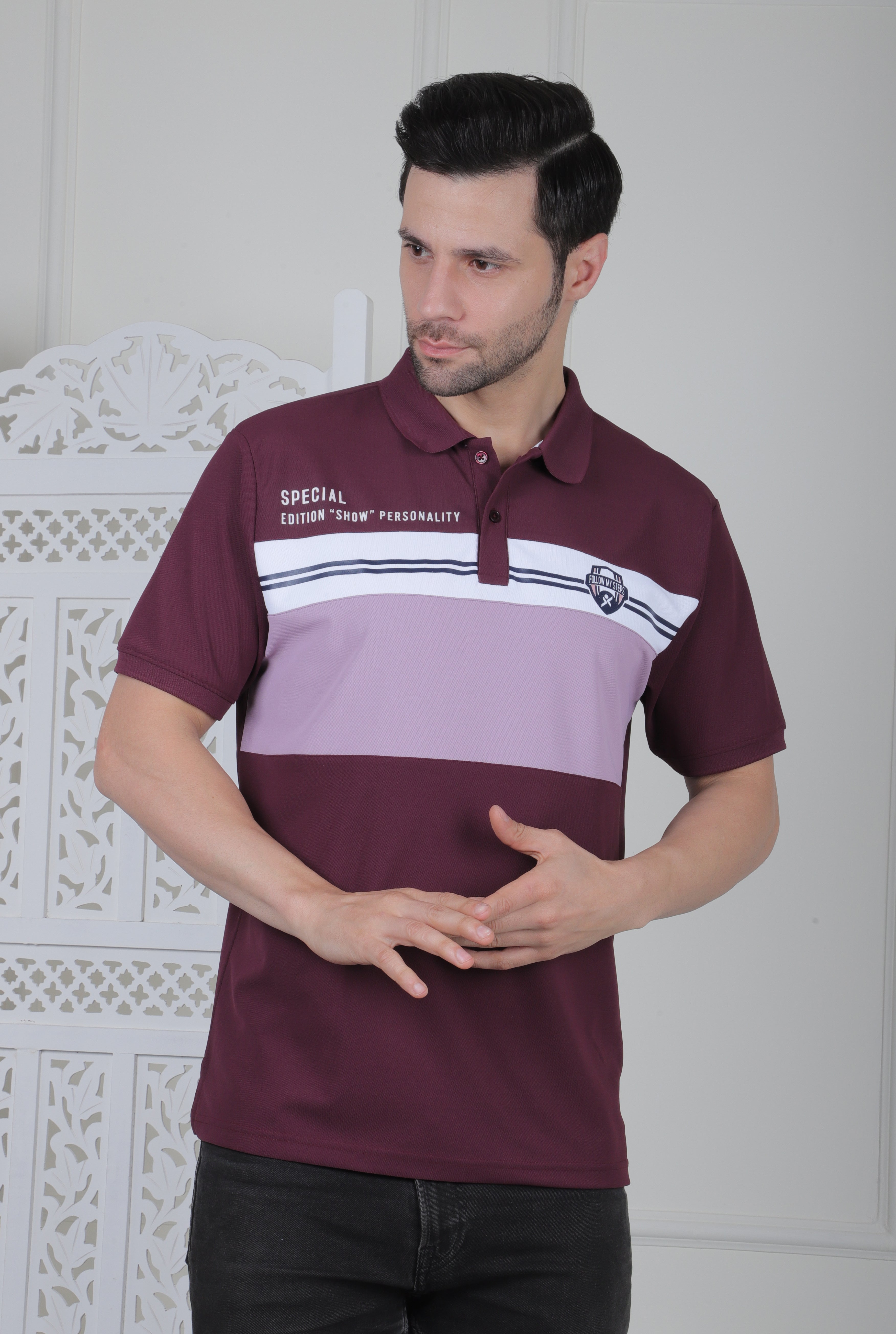Men's Colour-blocked Polo Shirt