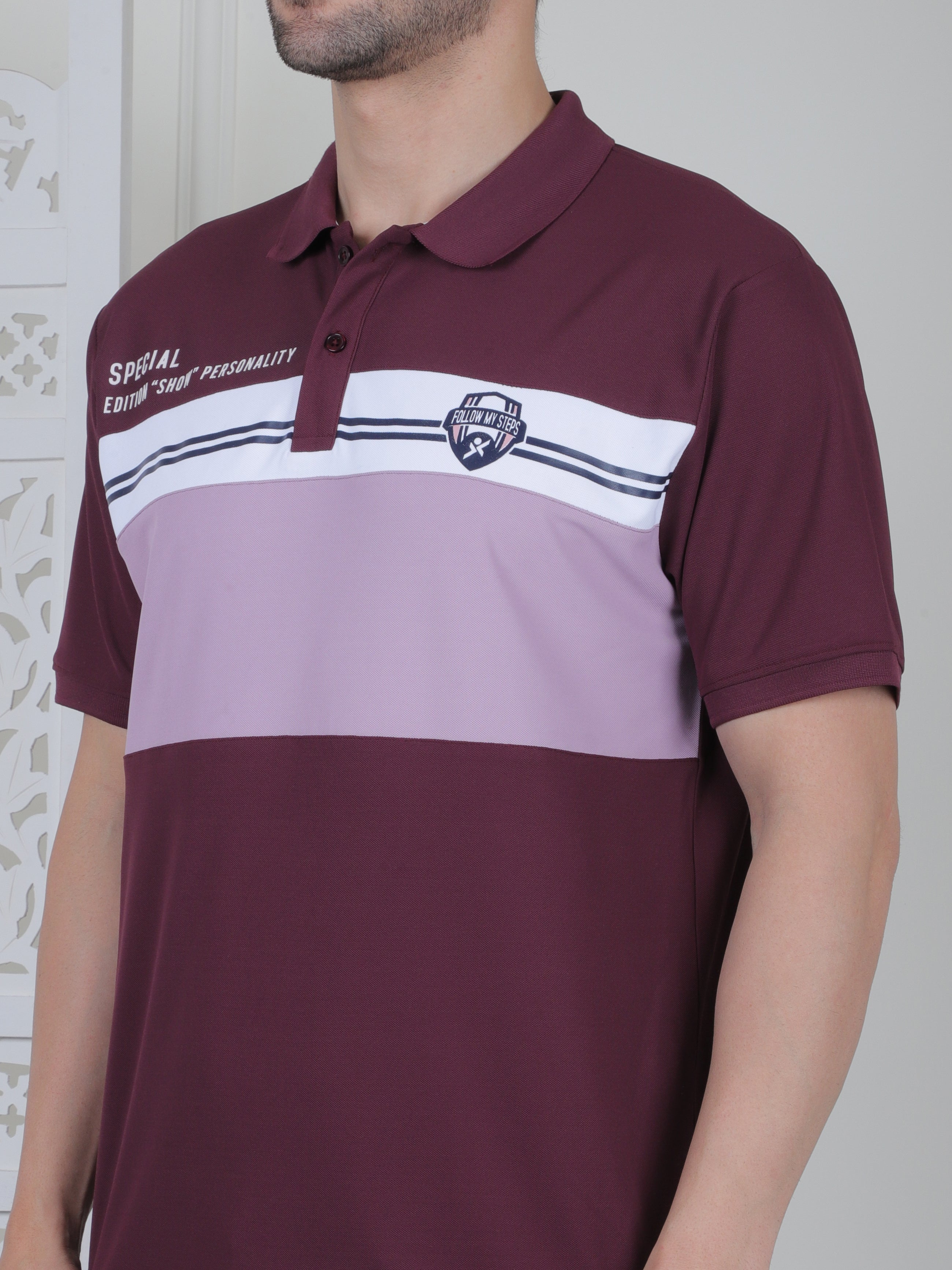 Men's Colour-blocked Polo Shirt