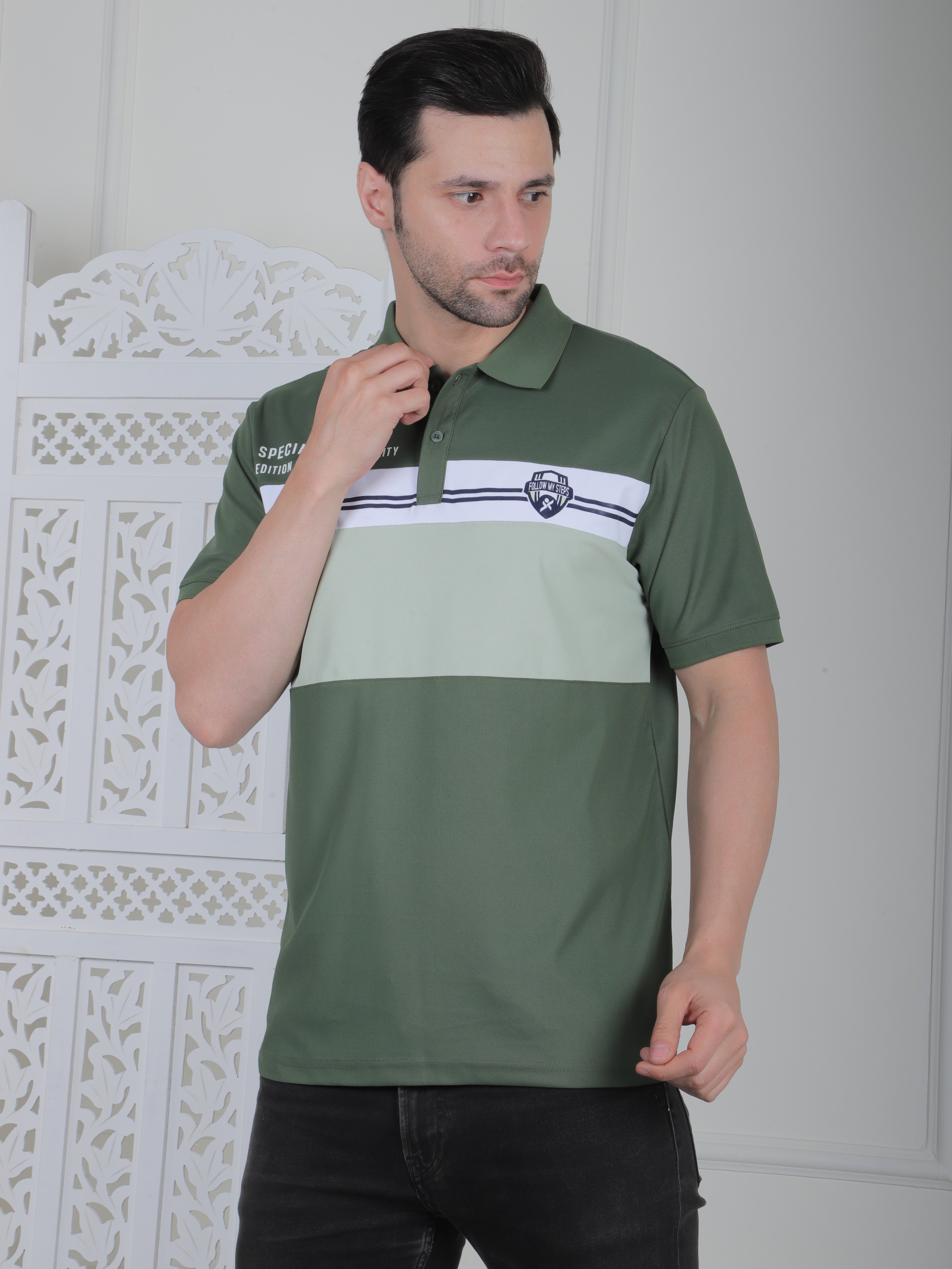 Men's Colour-blocked Polo Shirt