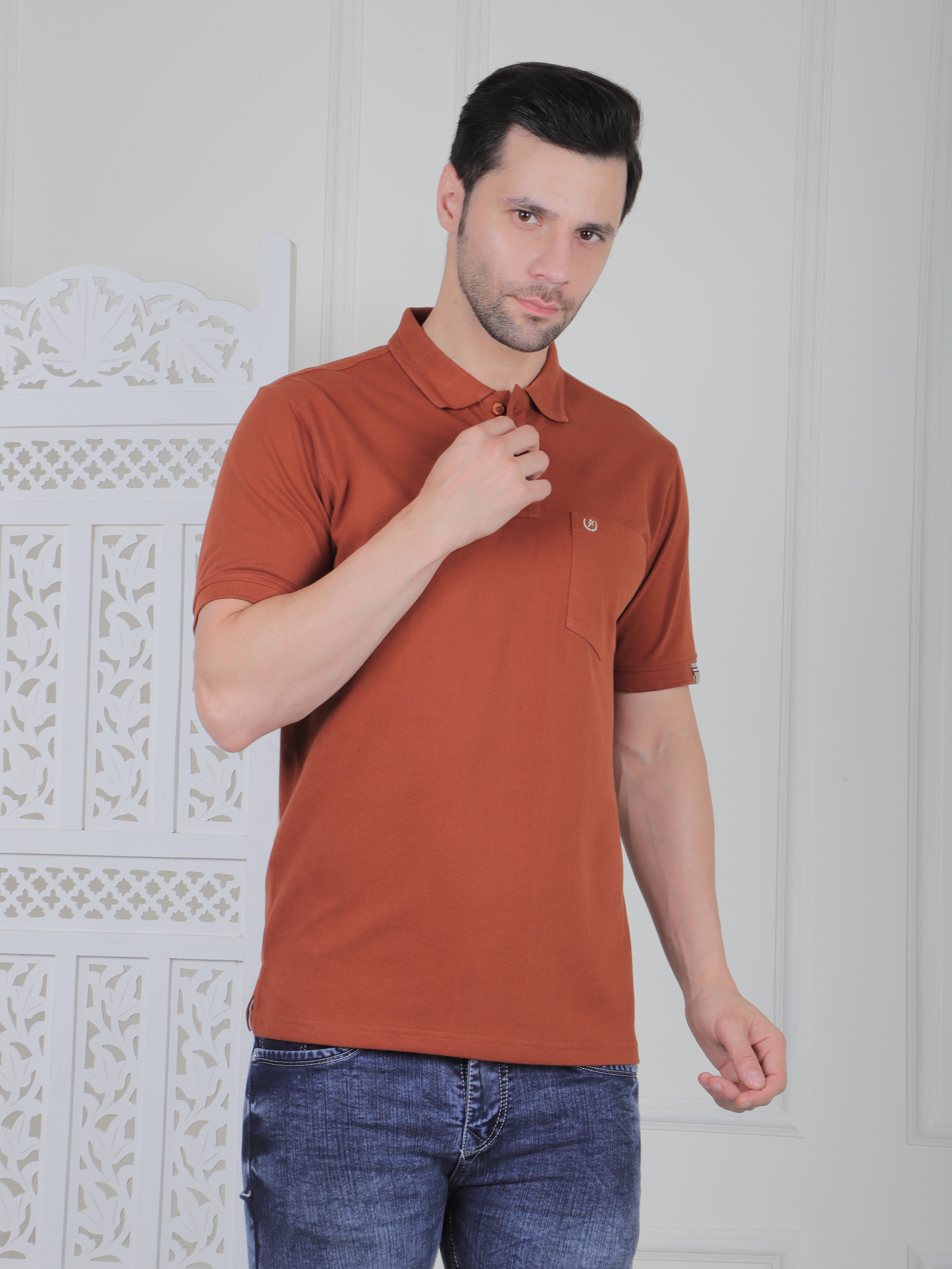 Men's Pique Polo T-Shirt with Pocket – India