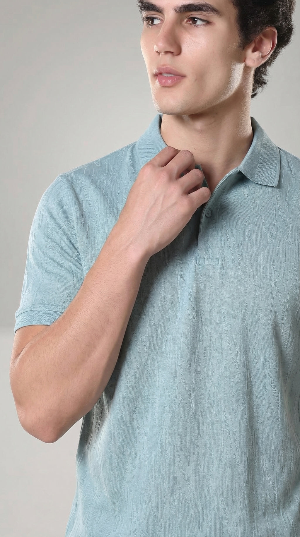 Texture Polo sky blue