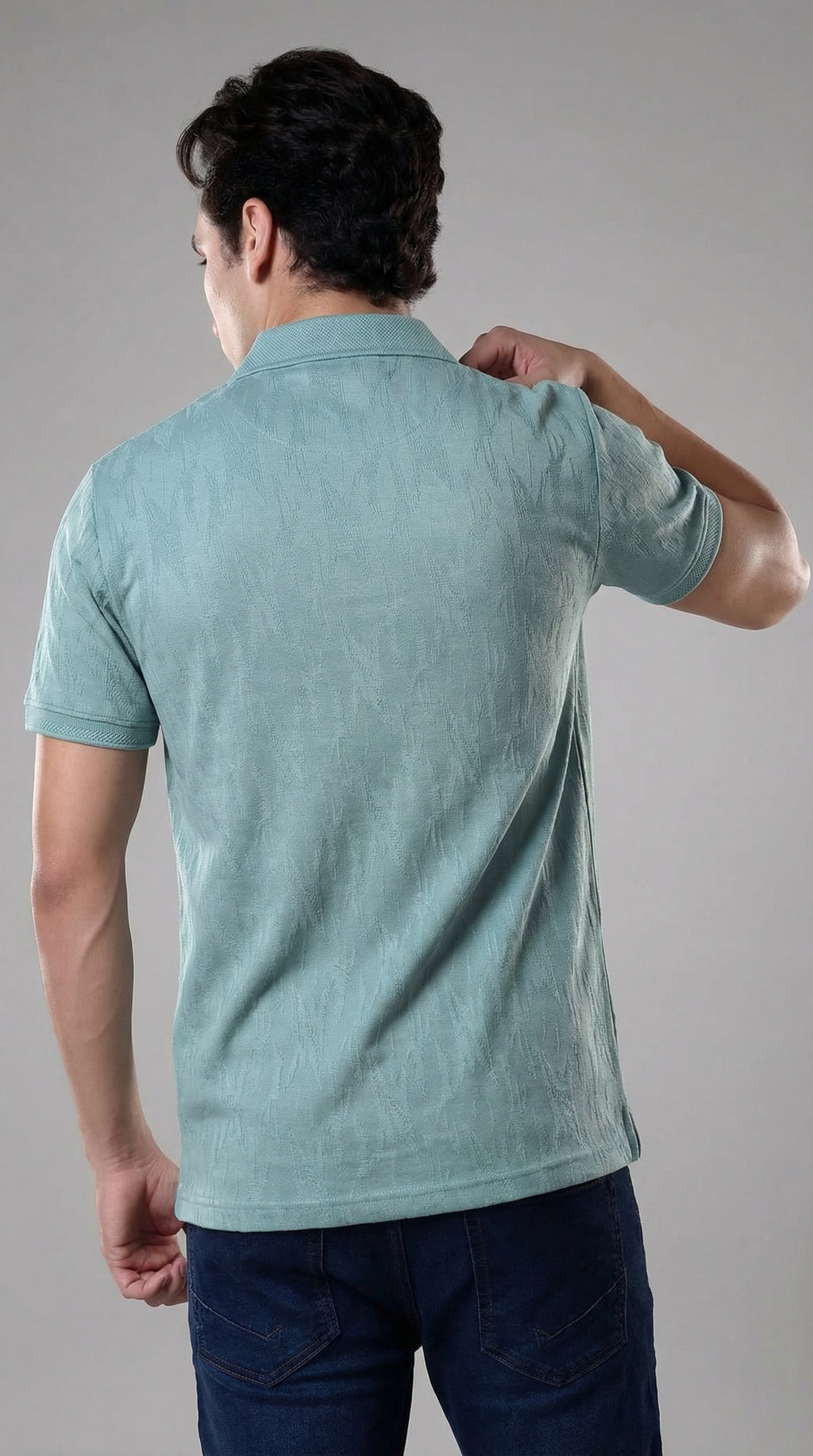 Texture Polo sky blue
