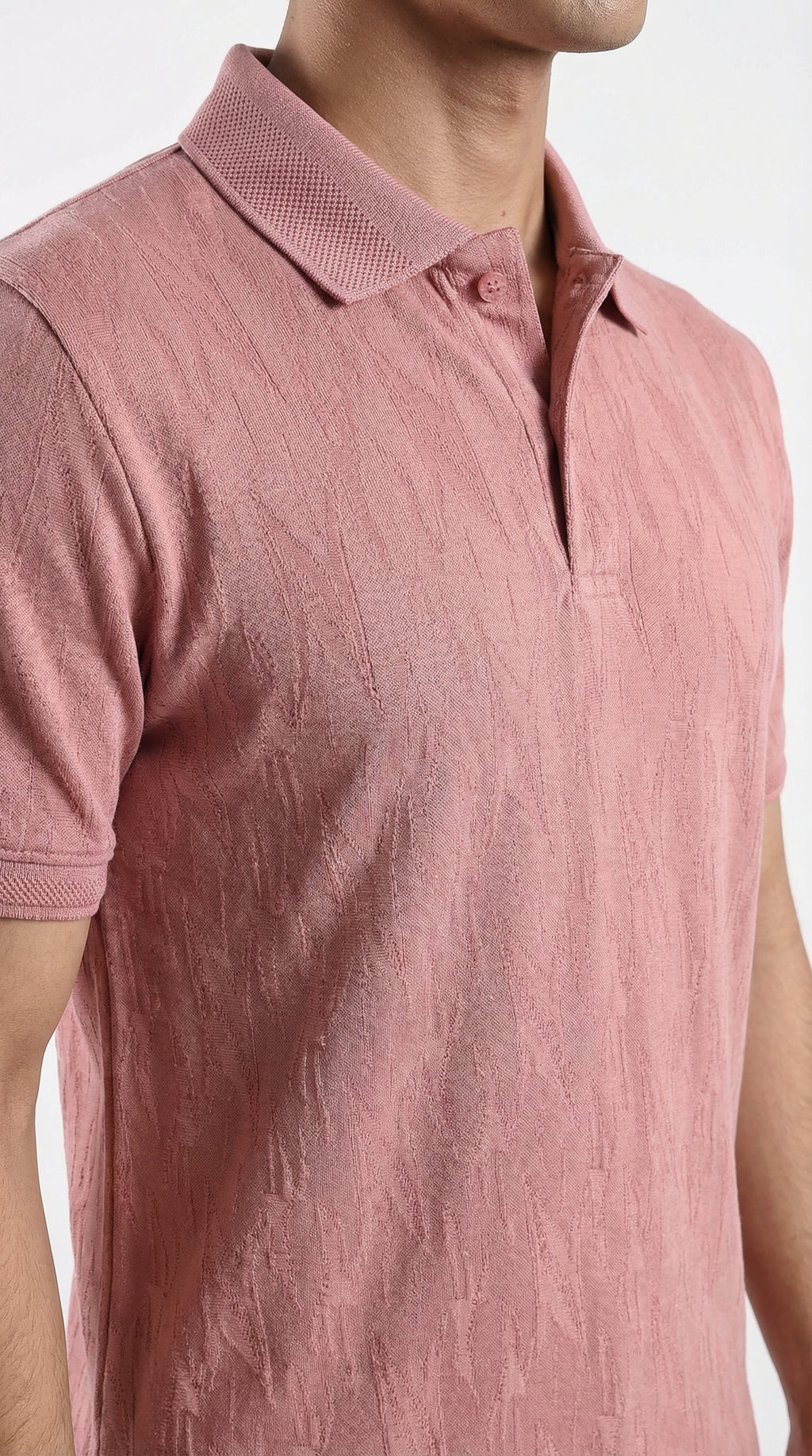 Texture polo pink
