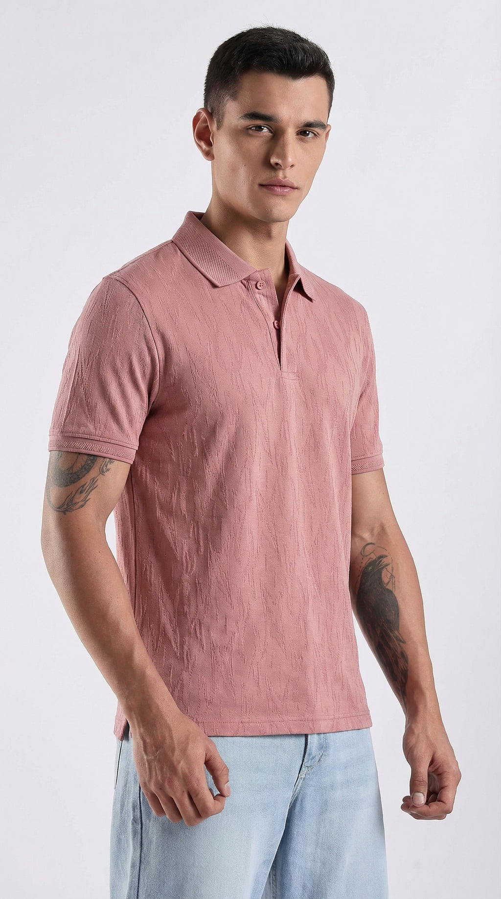 Texture polo pink