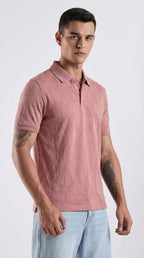 Texture polo pink