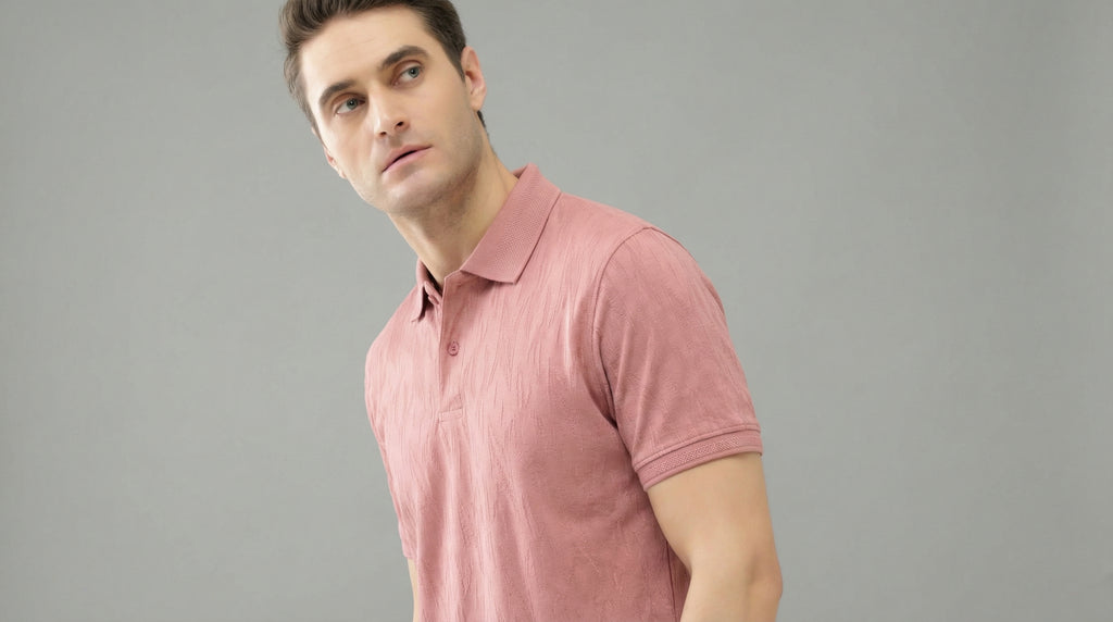 Texture polo pink