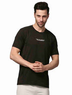 Men's Rapid Dry Athletic T-Shirt with "WORK HARD DREAM BIG" Slogan Print BLACK