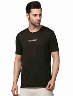 Men's Rapid Dry Athletic T-Shirt with "WORK HARD DREAM BIG" Slogan Print BLACK