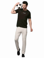 Men's Rapid Dry Athletic T-Shirt with "WORK HARD DREAM BIG" Slogan Print BLACK
