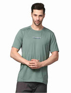 Men's Rapid Dry Athletic T-Shirt with "WORK HARD DREAM BIG" Slogan Print GREEN