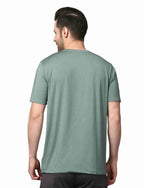 Men's Rapid Dry Athletic T-Shirt with "WORK HARD DREAM BIG" Slogan Print GREEN