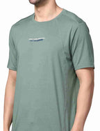 Men's Rapid Dry Athletic T-Shirt with "WORK HARD DREAM BIG" Slogan Print GREEN