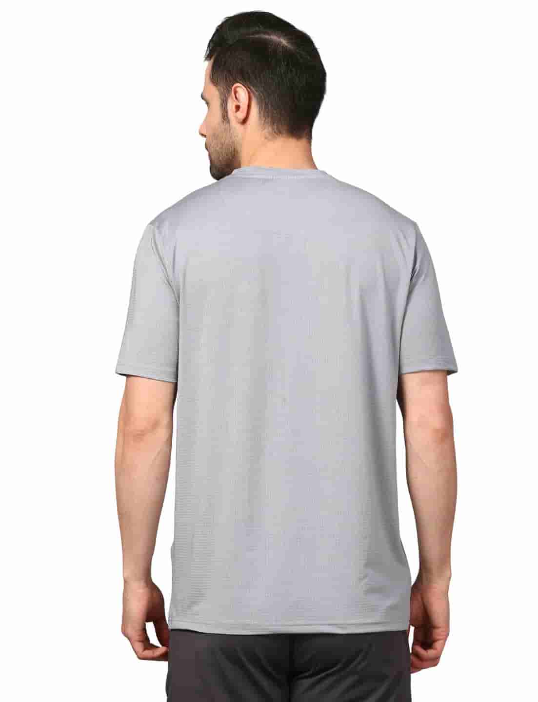 Men's Rapid Dry Athletic T-Shirt with "WORK HARD DREAM BIG" Slogan Print GREY