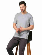 Men's Rapid Dry Athletic T-Shirt with "WORK HARD DREAM BIG" Slogan Print GREY