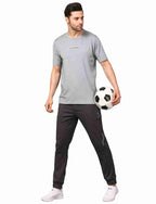 Men's Rapid Dry Athletic T-Shirt with "WORK HARD DREAM BIG" Slogan Print GREY