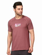 Men's Rapid Dry Athletic T-Shirt with "NEVER QUIT" Slogan Print MOSA