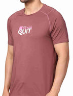 Men's Rapid Dry Athletic T-Shirt with "NEVER QUIT" Slogan Print MOSA