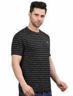 Men's Striped Cotton Crew Neck T-Shirt