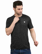 Men's Striped Cotton Crew Neck T-Shirt