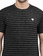 Men's Striped Cotton Crew Neck T-Shirt