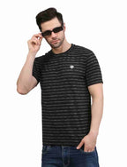 Men's Striped Cotton Crew Neck T-Shirt