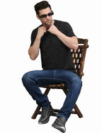 Men's Striped Cotton Crew Neck T-Shirt