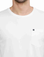 Men's Solid Cotton Regular Fit T-Shirt with Chest Pocket
