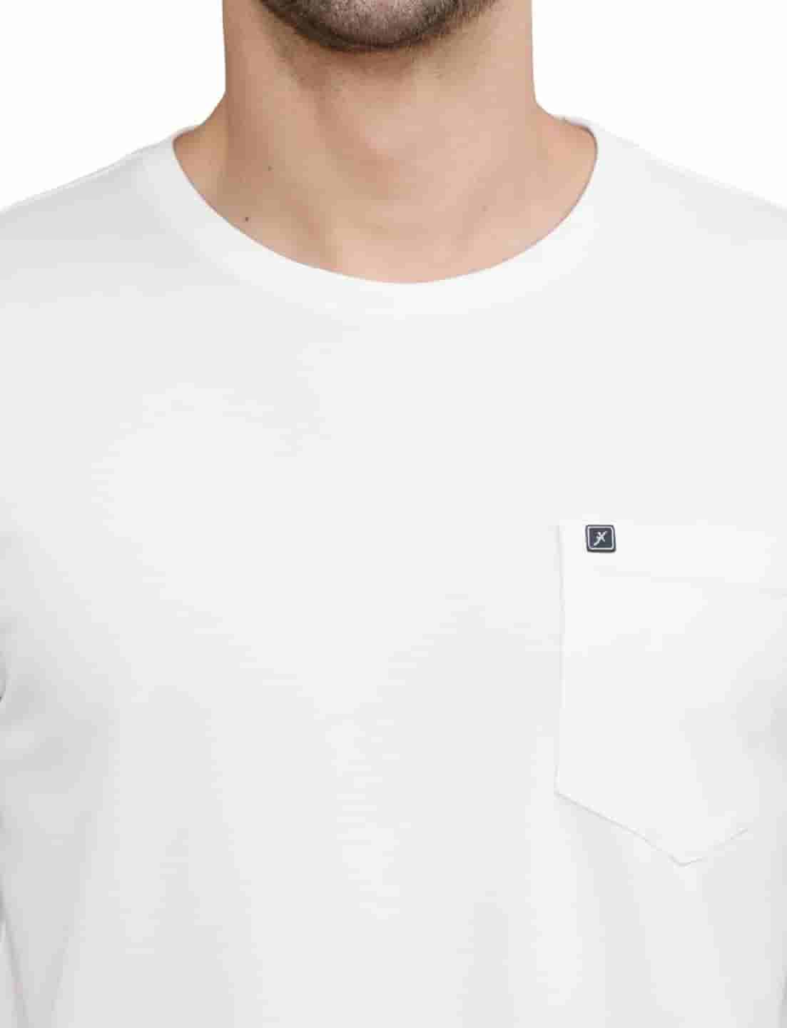 Men's Solid Cotton Regular Fit T-Shirt with Chest Pocket