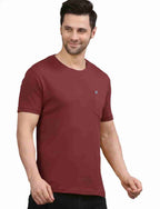 Men's Solid Cotton Regular Fit T-Shirt with Chest Pocket