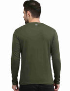 Men's Solid Long Sleeve Cotton T-Shirt with Chest Pocket