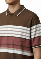 Men's Striped Cotton Regular Fit Polo T-Shirt