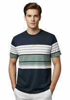 Men's Striped Organic Cotton Polo Neck T-Shirt