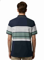 Men's Striped Cotton Regular Fit Polo T-Shirt