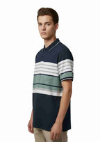 Men's Striped Cotton Regular Fit Polo T-Shirt