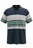 Men's Striped Cotton Regular Fit Polo T-Shirt